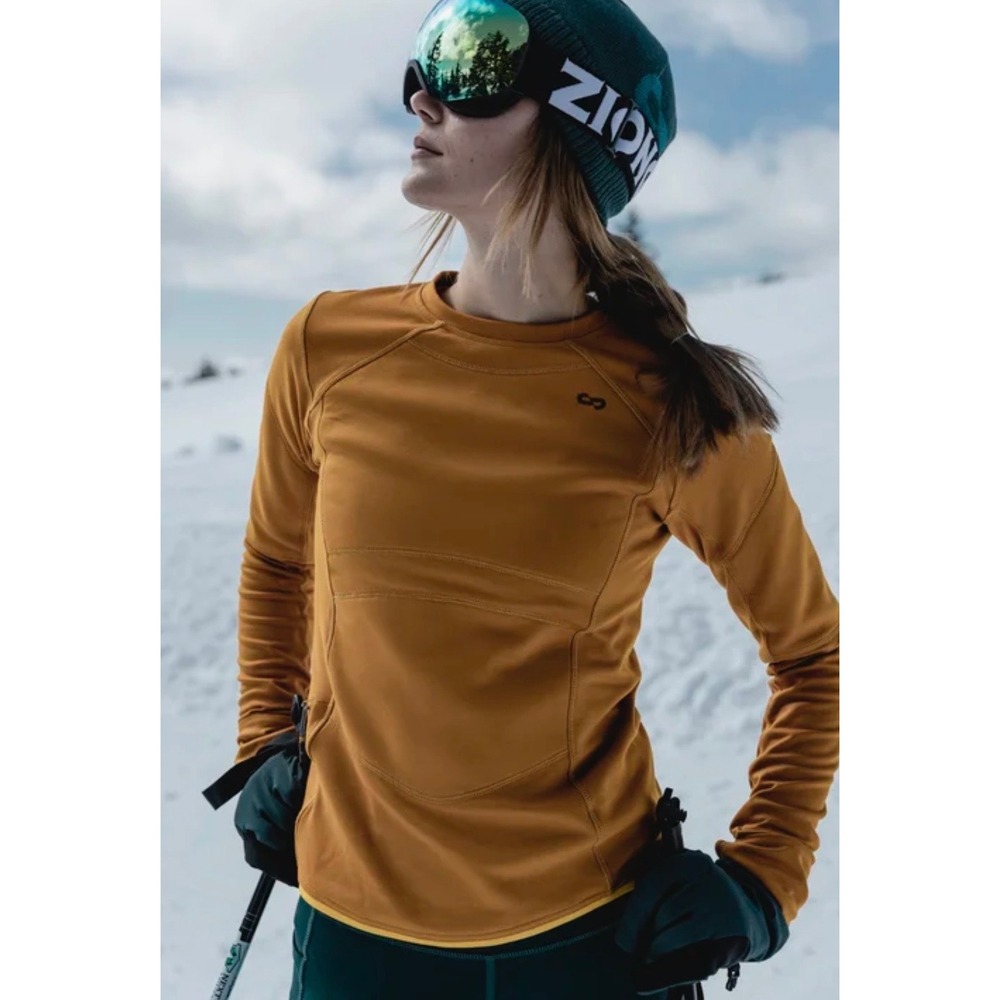 OROS Nova Long‎ Sleeve Technical Base Layer Top Womens M Orange Ski Outdoor
